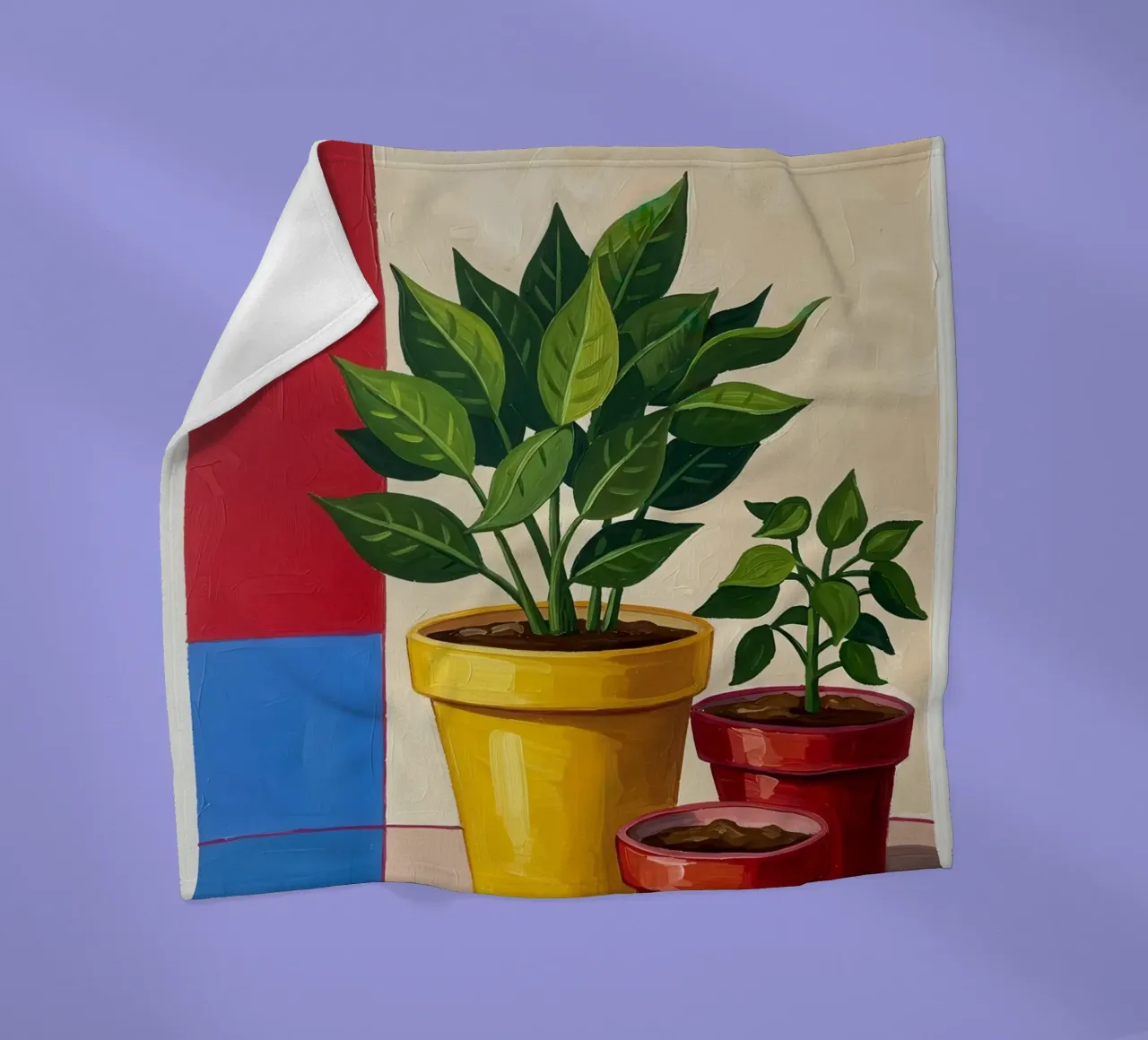 Potted Plant Duo fleece blanket by Lune Dreams