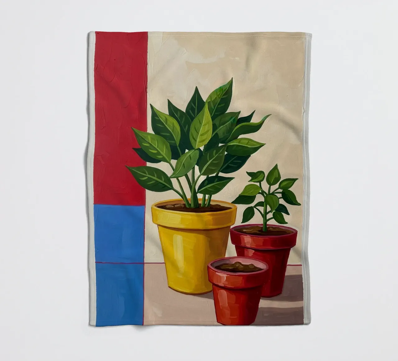 Potted Plant Duo fleece blanket by Lune Dreams