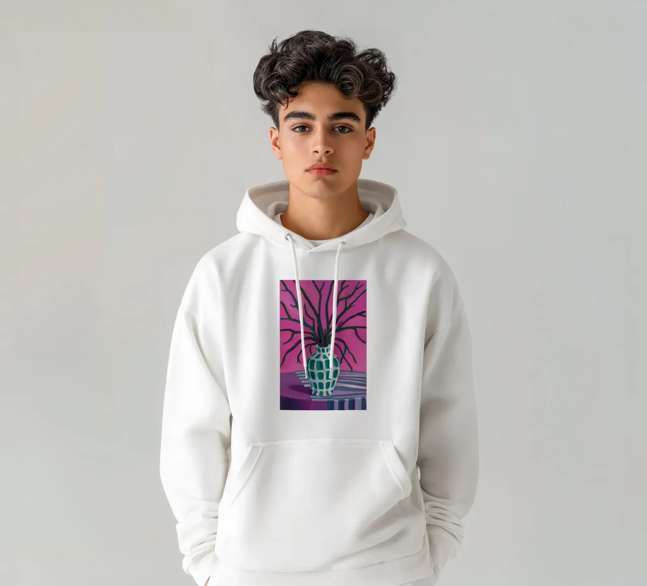Sagoma di ramo fucsia felpa con cappuccio da Arcane Lines