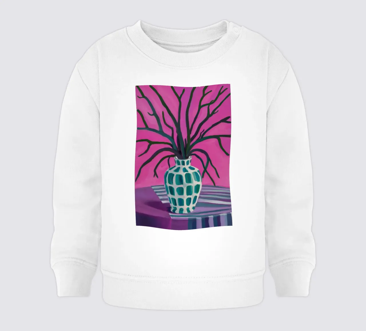Sagoma di ramo fucsia felpa neonato da Arcane Lines