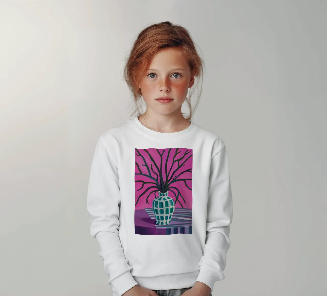 Sagoma di ramo fucsia felpa bambino da Arcane Lines