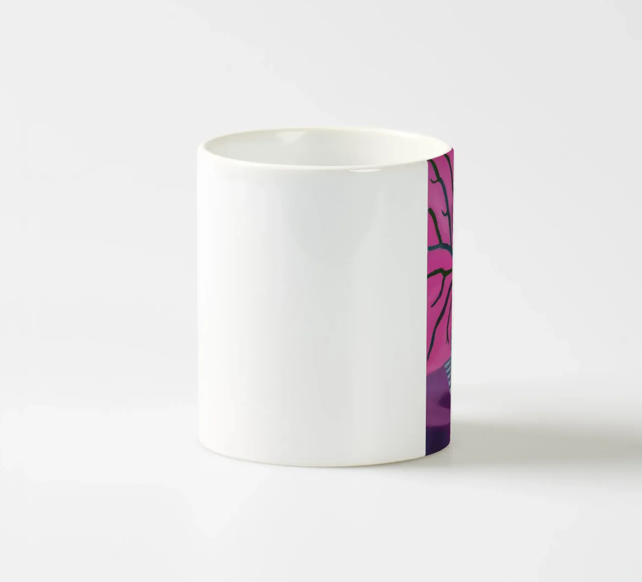 Fuchsia tak silhouet keramische mok van Arcane Lines