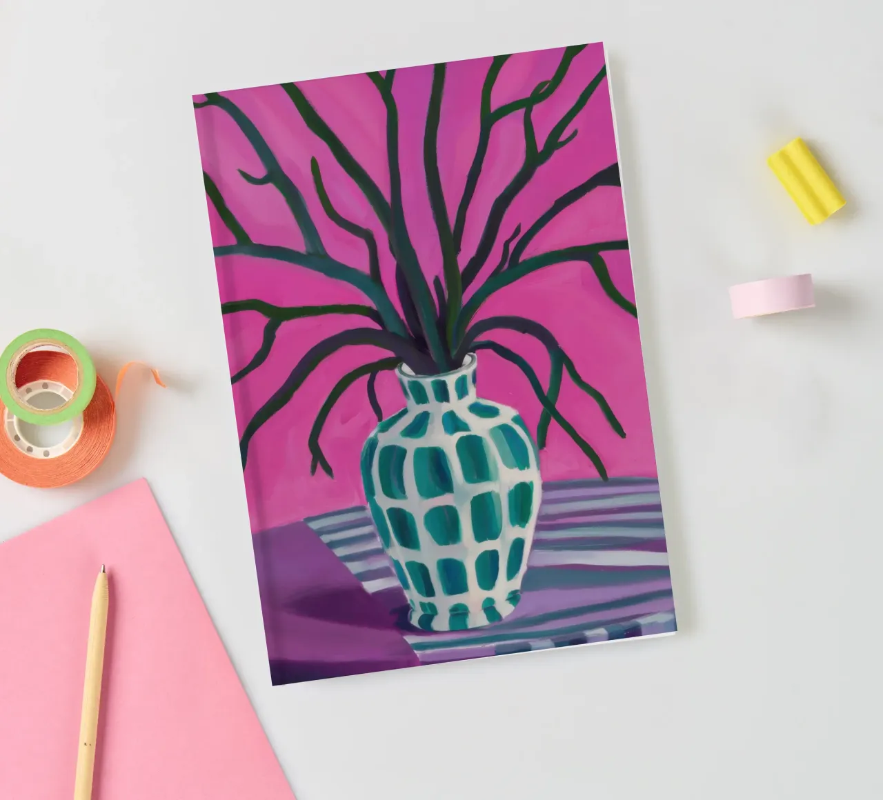 Fuchsia Branch Silhouette notebook by Arcane Lines