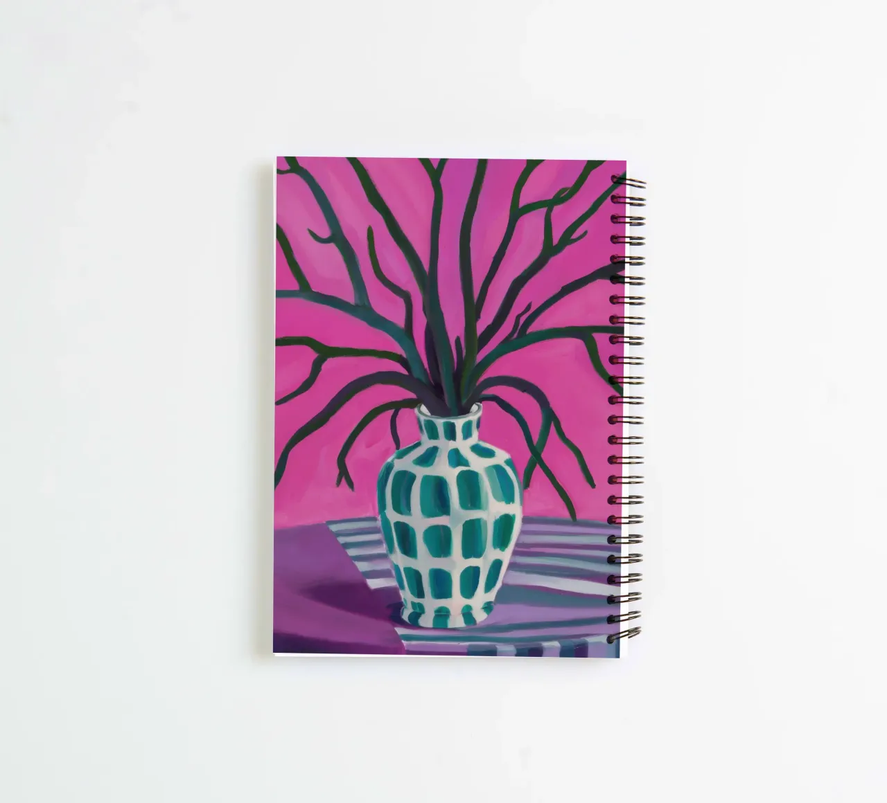 Fuchsia Branch Silhouette spiral notebook by Arcane Lines