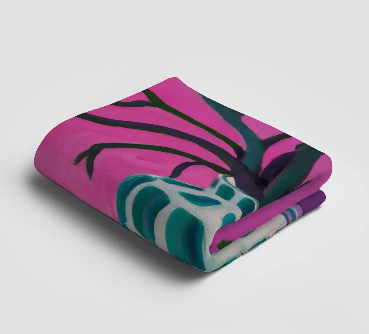 Fuchsia Branch Silhouette towel by Arcane Lines
