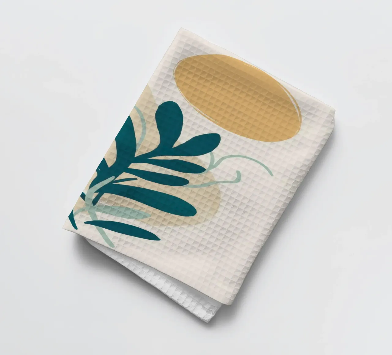 Minimalist Sun Leaf tea towel by Monuments Fire