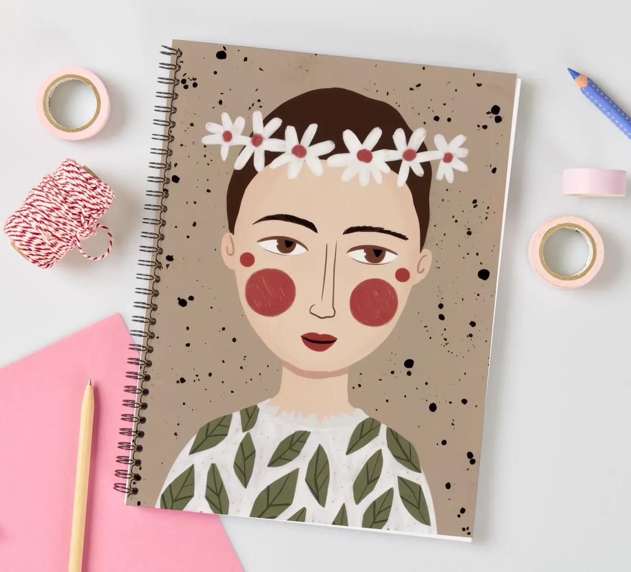 Speckled Daisy Crown spiral notebook by Hollow Years