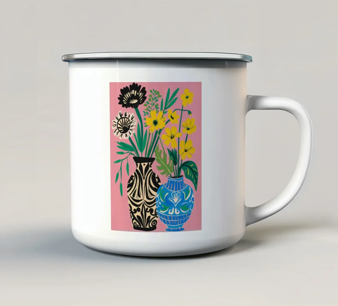Zebra Daisy Duo tazza in smalto da Arcane Lines