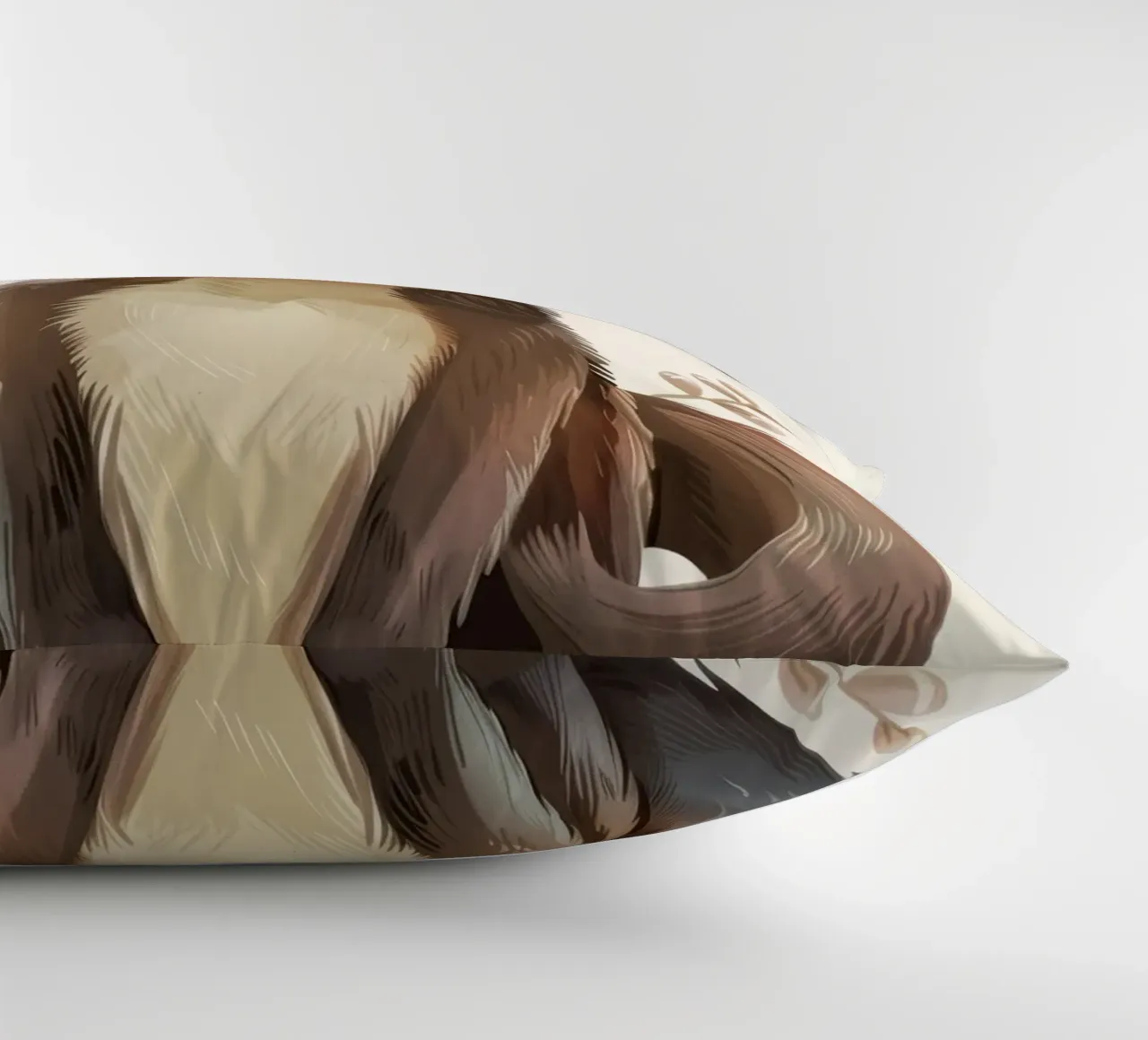 Simpatico furetto illustrato che siede con calma con un dolce espresso cuscino da DesignDoodle