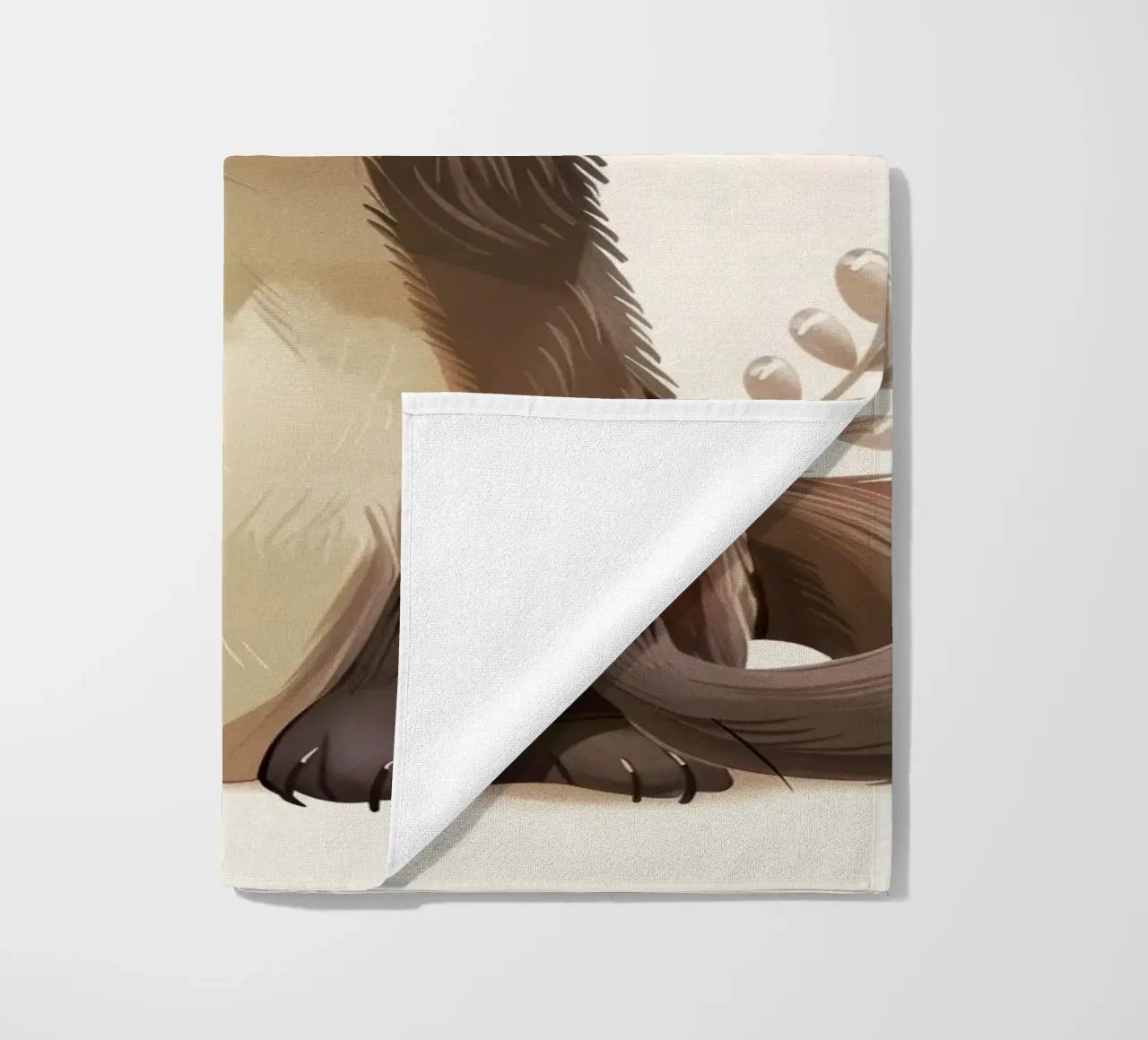 Simpatico furetto illustrato che siede con calma con un dolce espresso telo mare da DesignDoodle