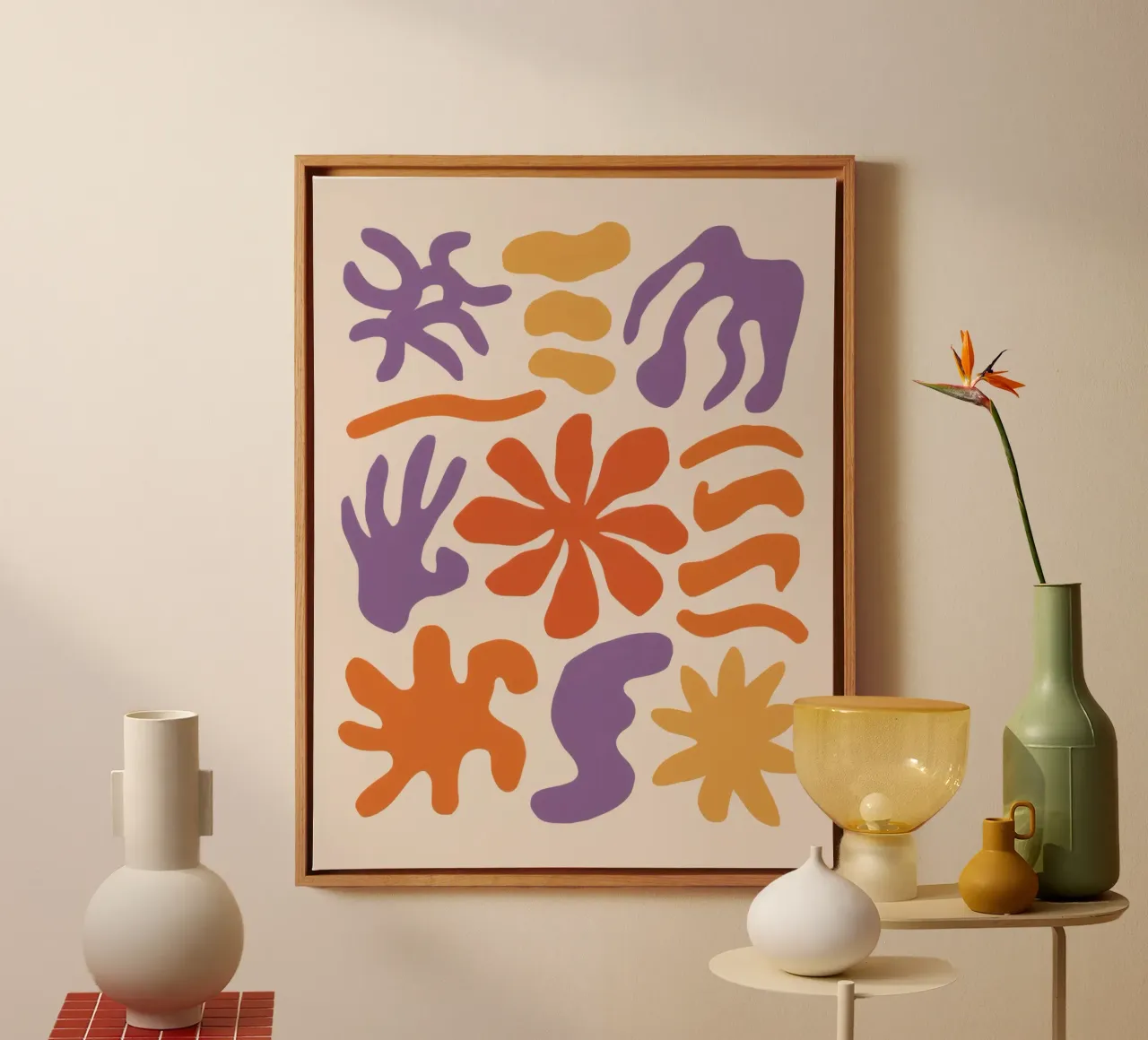 Medley di forme gioiose tela con Cornice a cassetta da Monuments Fire