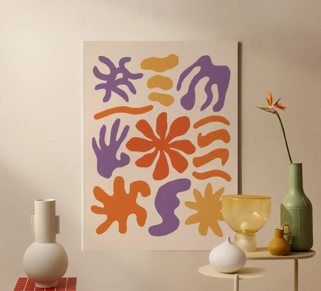 Medley di forme gioiose tela con Cornice a cassetta da Monuments Fire