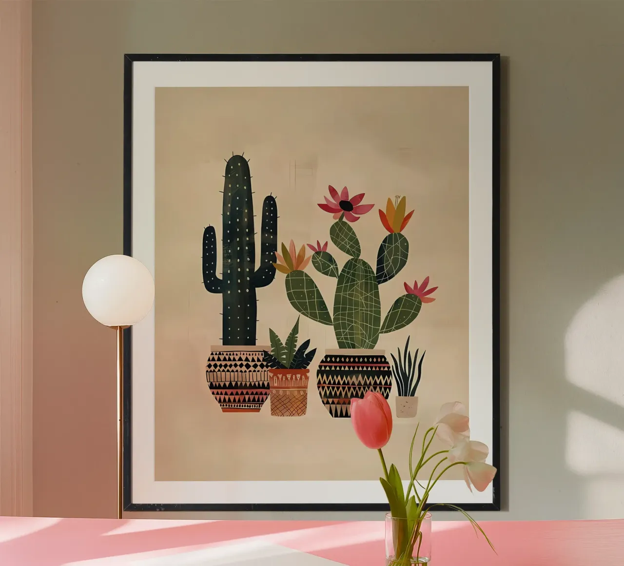Arte astratta del cactus poster da Jose