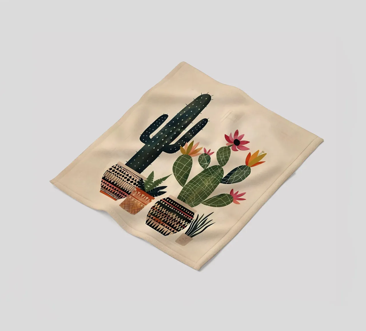 Abstract Cactus Art fleece blanket by Jose