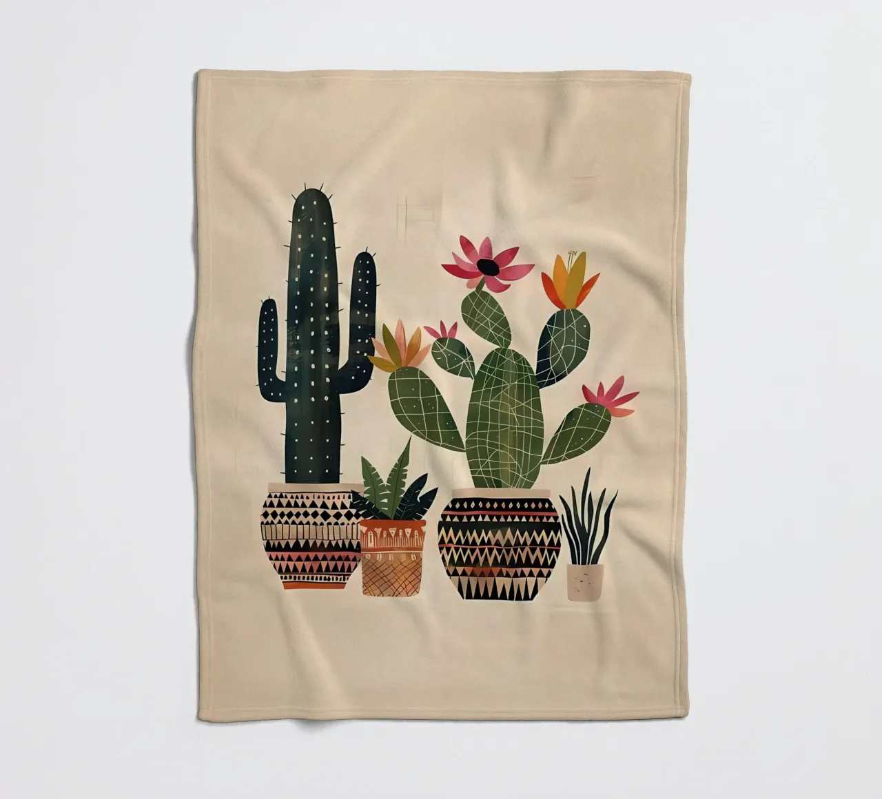 Abstract Cactus Art fleece blanket by Jose