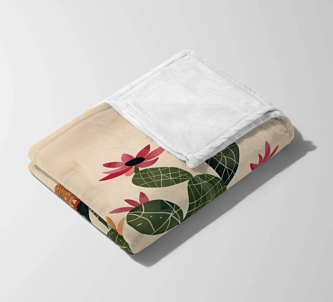 Abstract Cactus Art fleece blanket by Jose