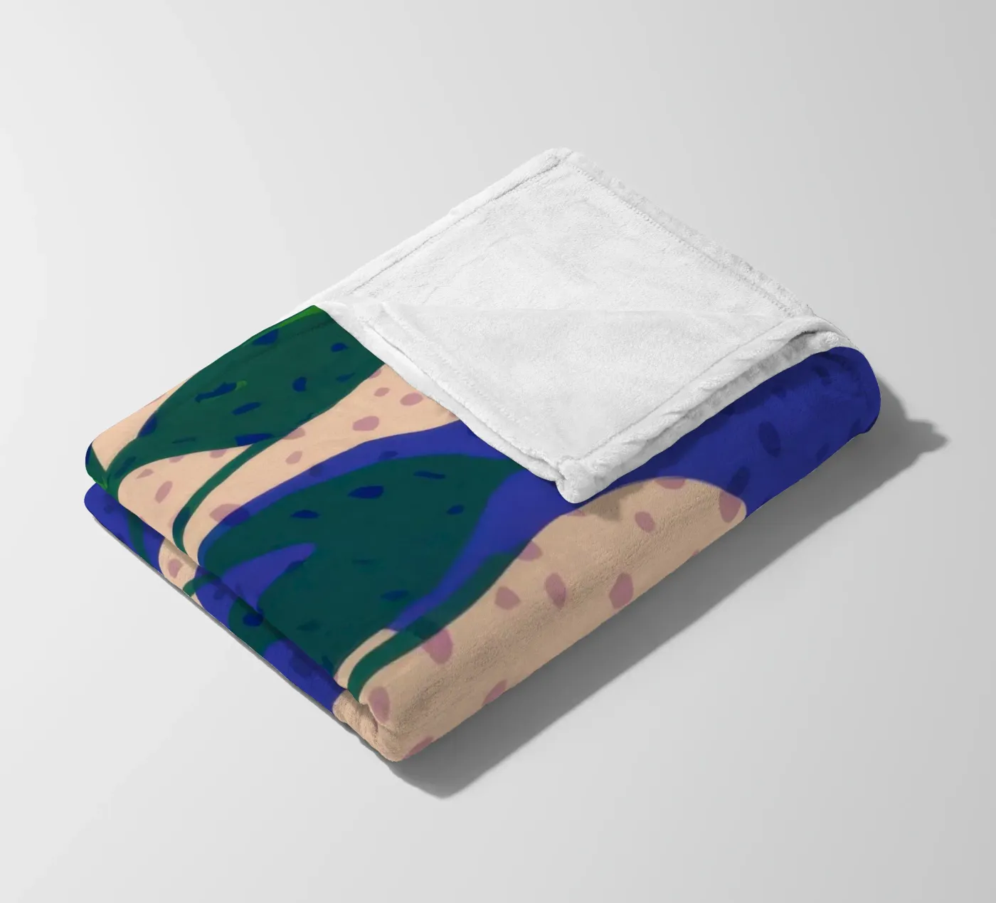 Indigo Leaf Study fleece blanket by Monuments Fire