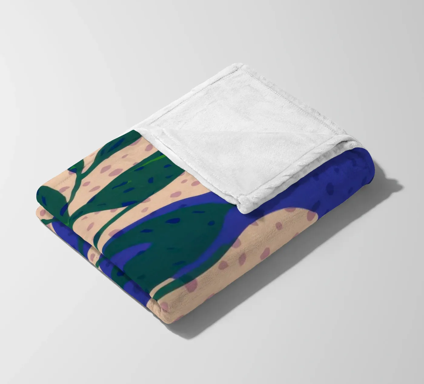 Indigo Leaf Study fleece blanket by Monuments Fire