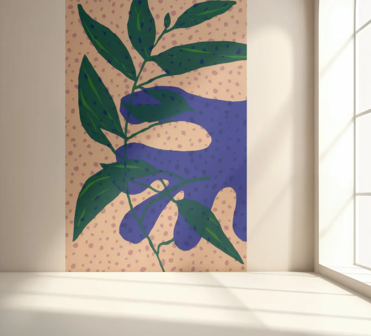 Indigo Leaf Study fotobehang van Monuments Fire