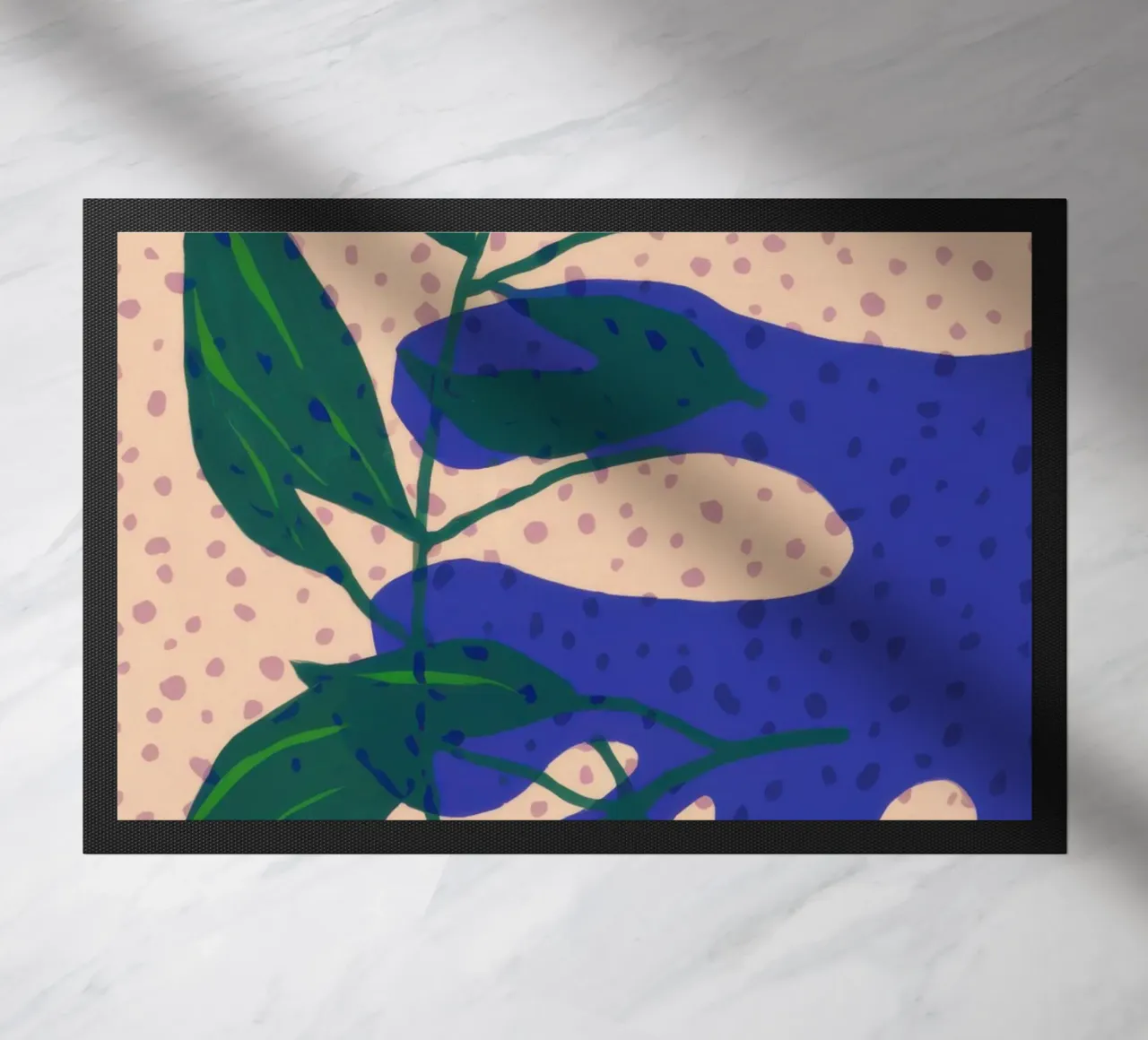 Indigo Leaf Study doormat by Monuments Fire