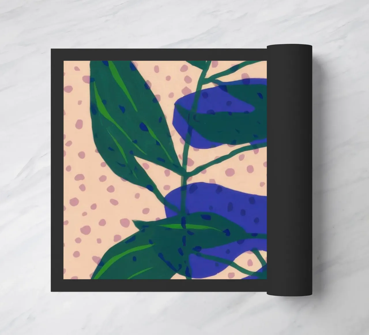 Indigo Leaf Study doormat by Monuments Fire