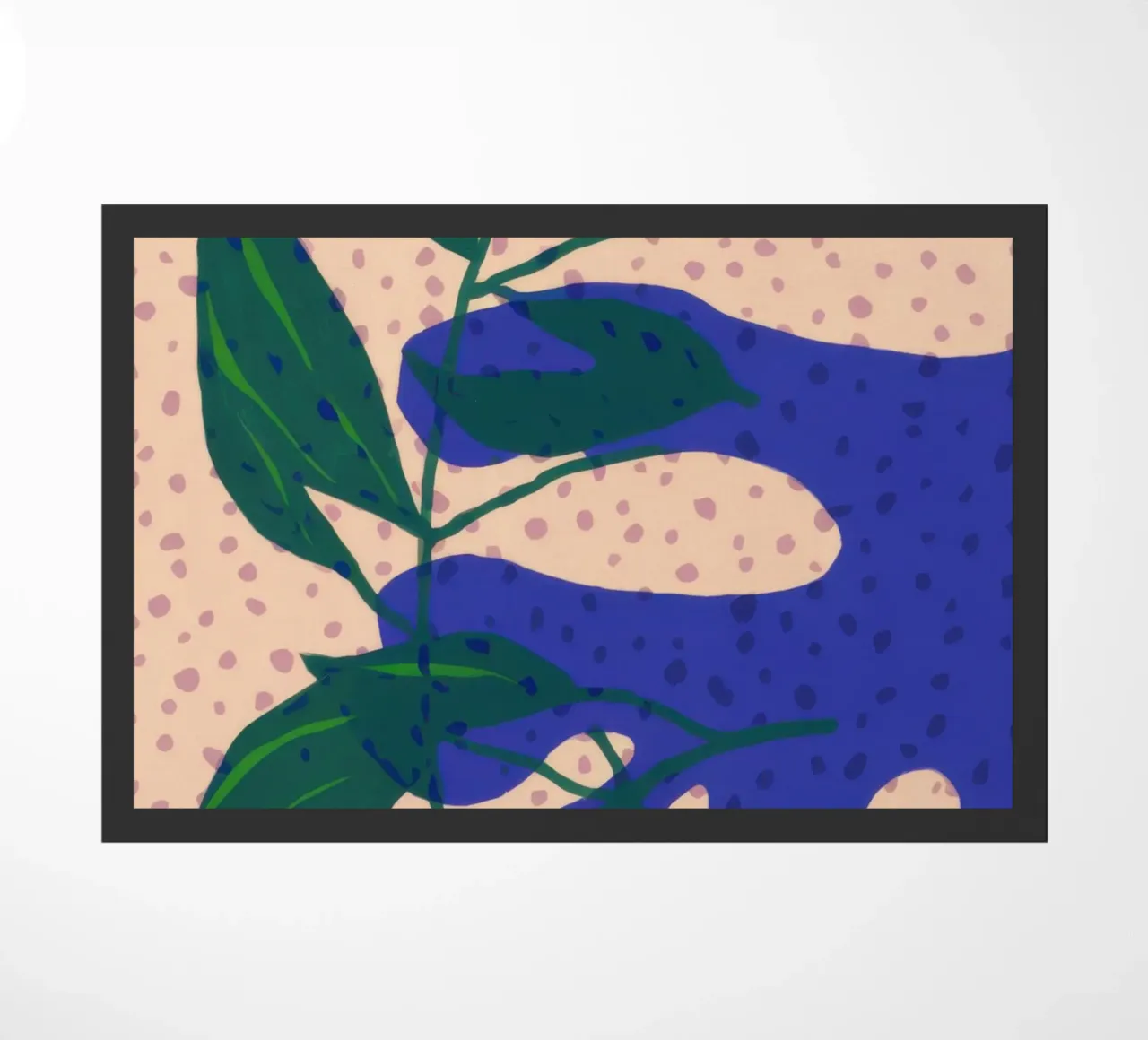 Indigo Leaf Study doormat by Monuments Fire