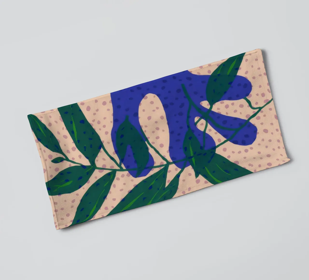 Indigo Leaf Study towel by Monuments Fire