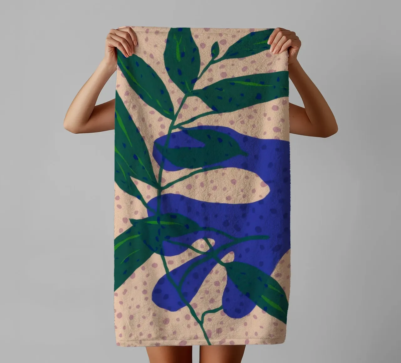 Indigo Leaf Study towel by Monuments Fire