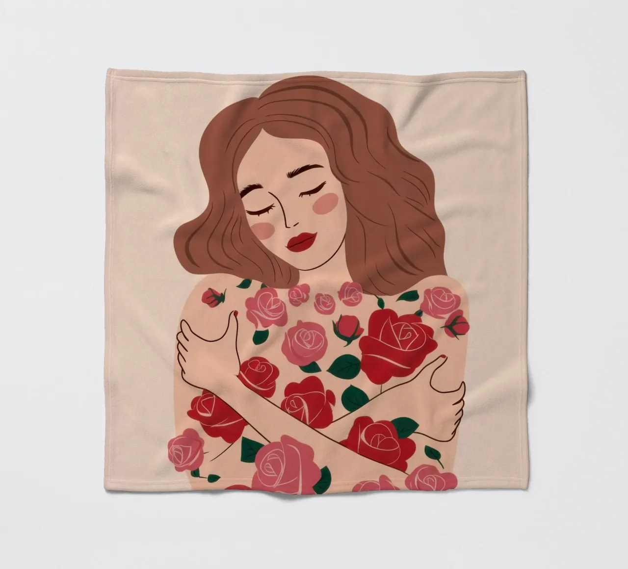 Floral Self Embrace fleece blanket by Hollow Years