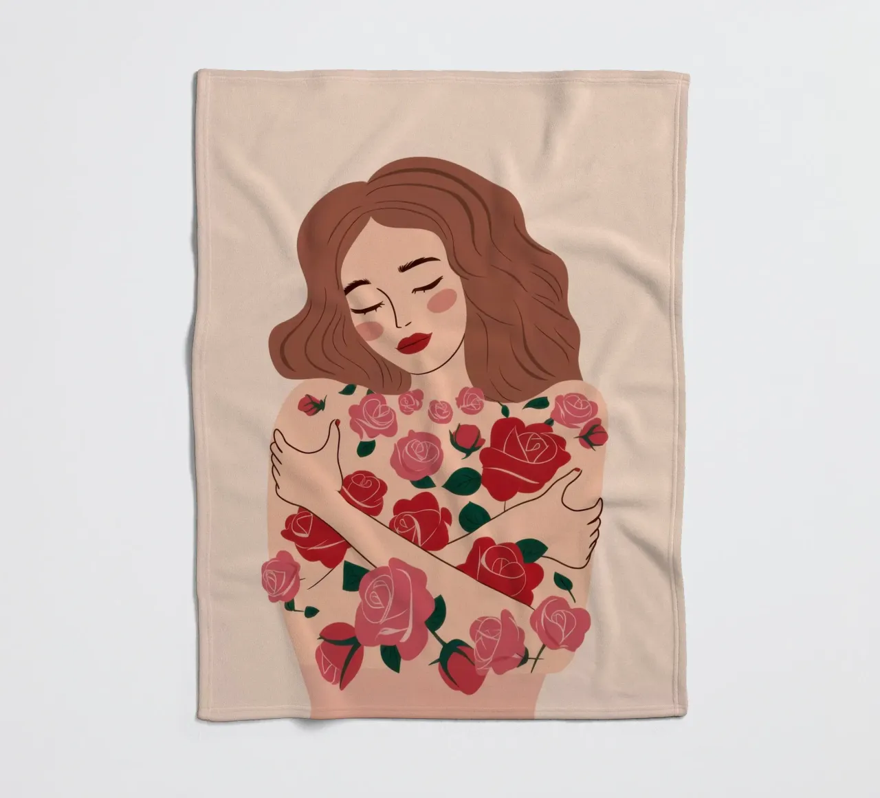 Floral Self Embrace fleece blanket by Hollow Years