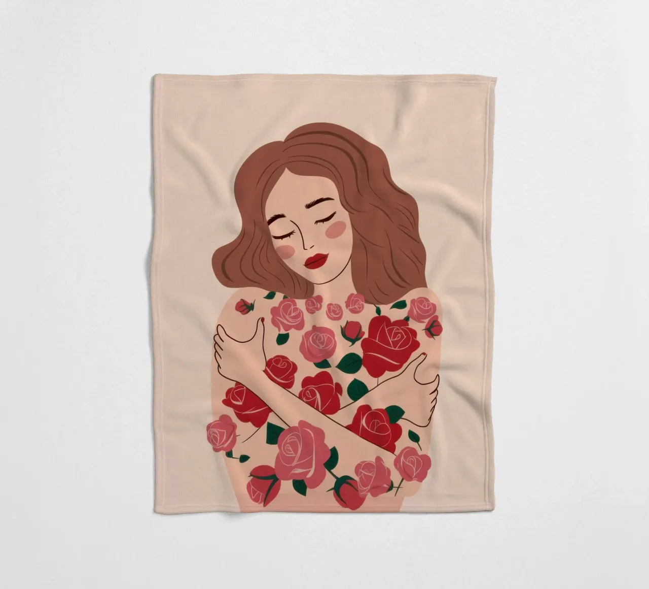 Floral Self Embrace fleece blanket by Hollow Years