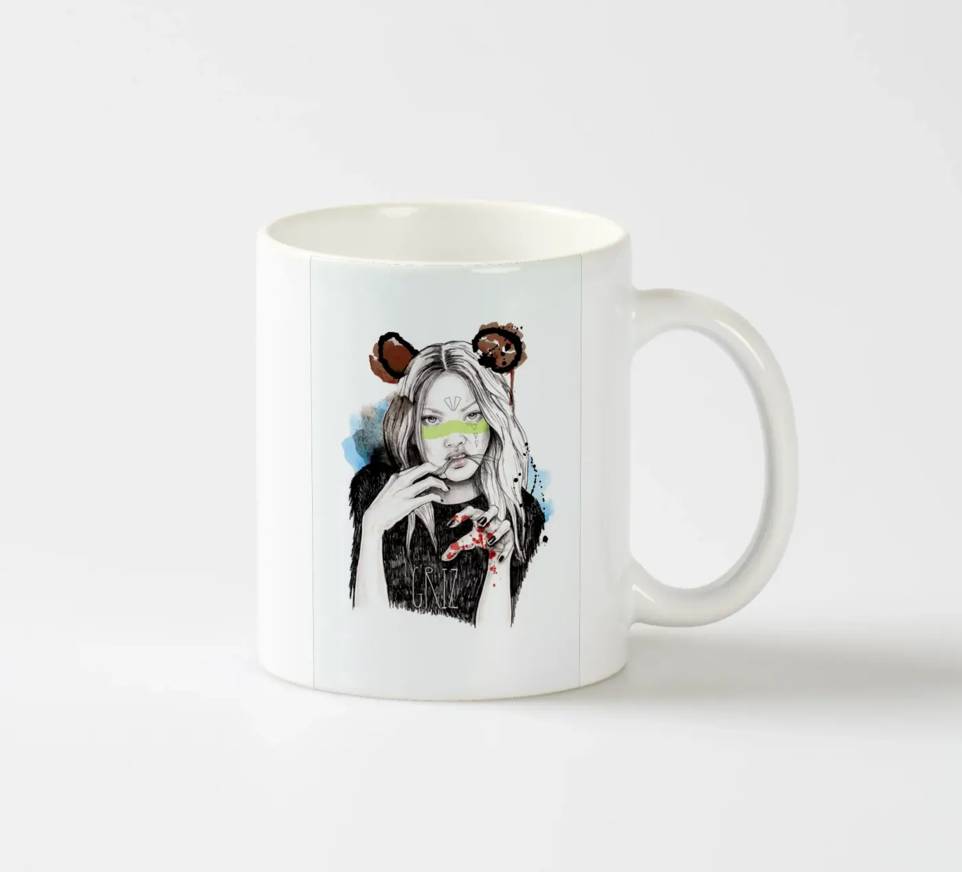 Griz ceramic mug by Meegan Barnes