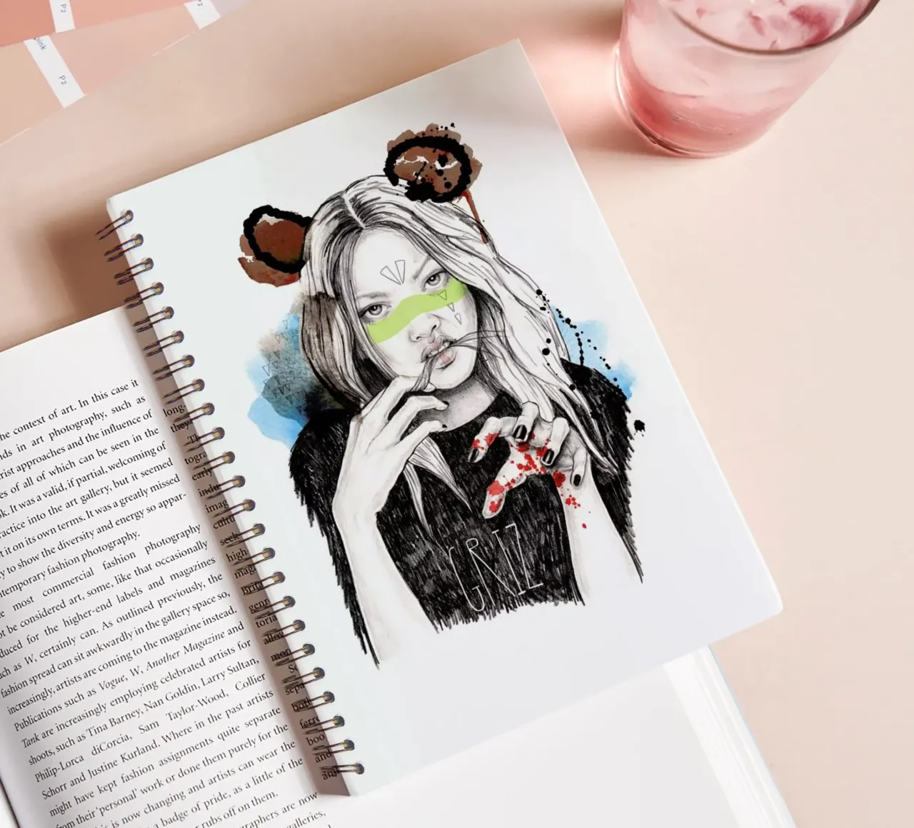 Griz spiral notebook by Meegan Barnes