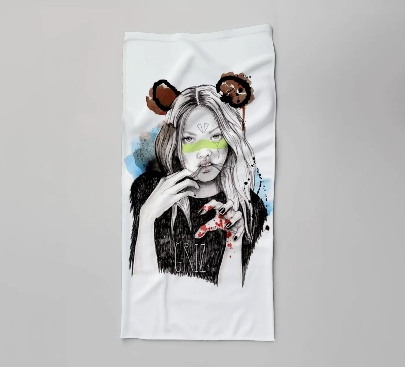 Griz badhanddoek van Meegan Barnes