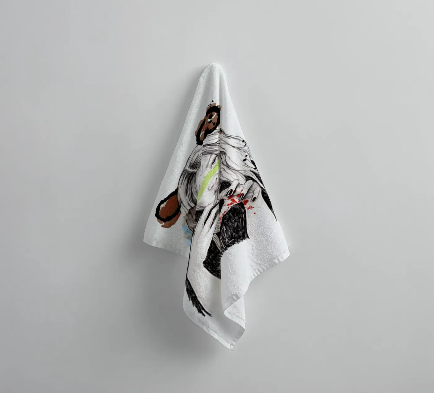 Griz badhanddoek van Meegan Barnes