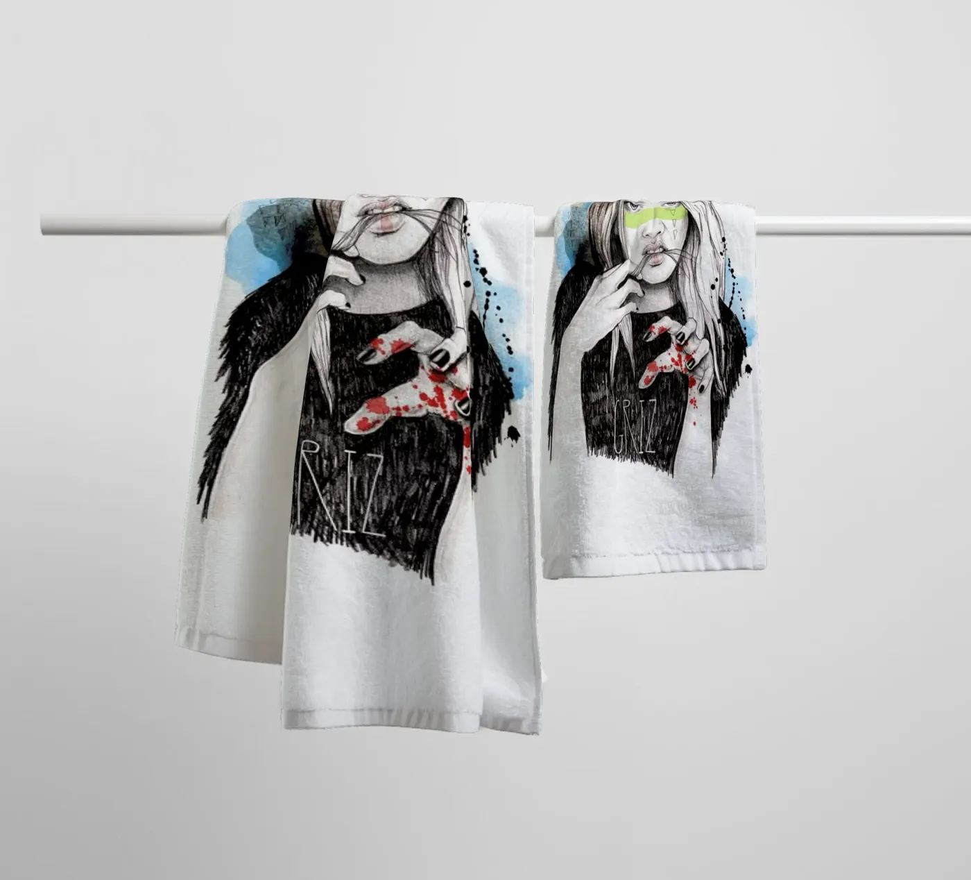 Griz badhanddoek van Meegan Barnes