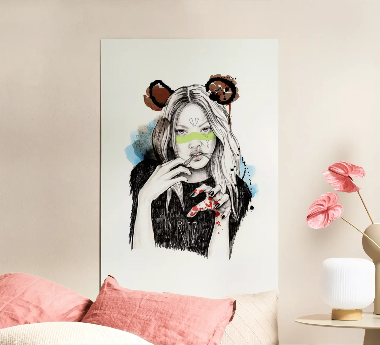 Griz poster con telaio in legno da Meegan Barnes