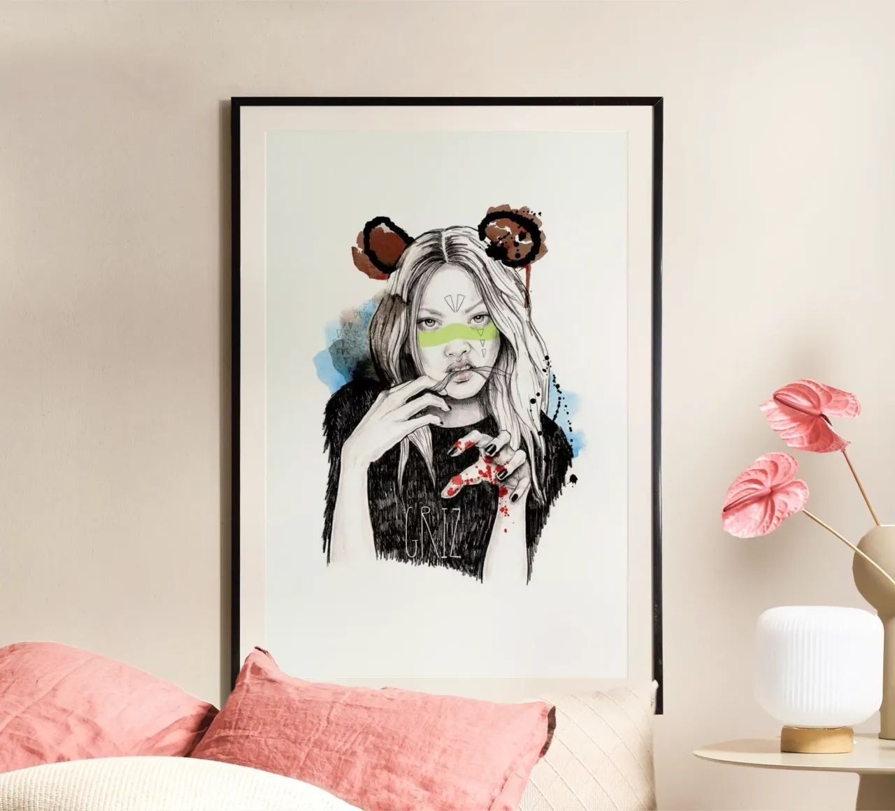 Griz poster con telaio in legno da Meegan Barnes