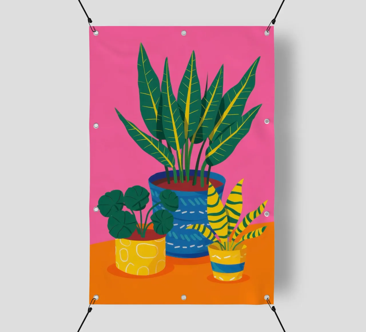 Trio di piante rosa telo in pvc da Arcane Lines