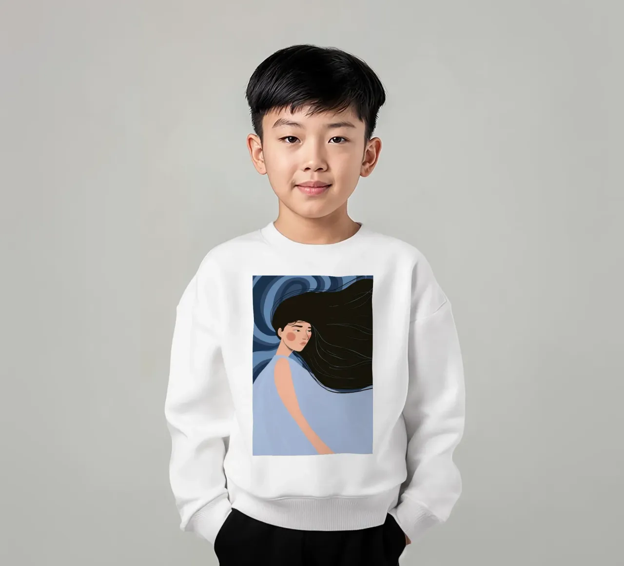 Nocturne Wind Whisper kids sweatshirt by Hollow Years