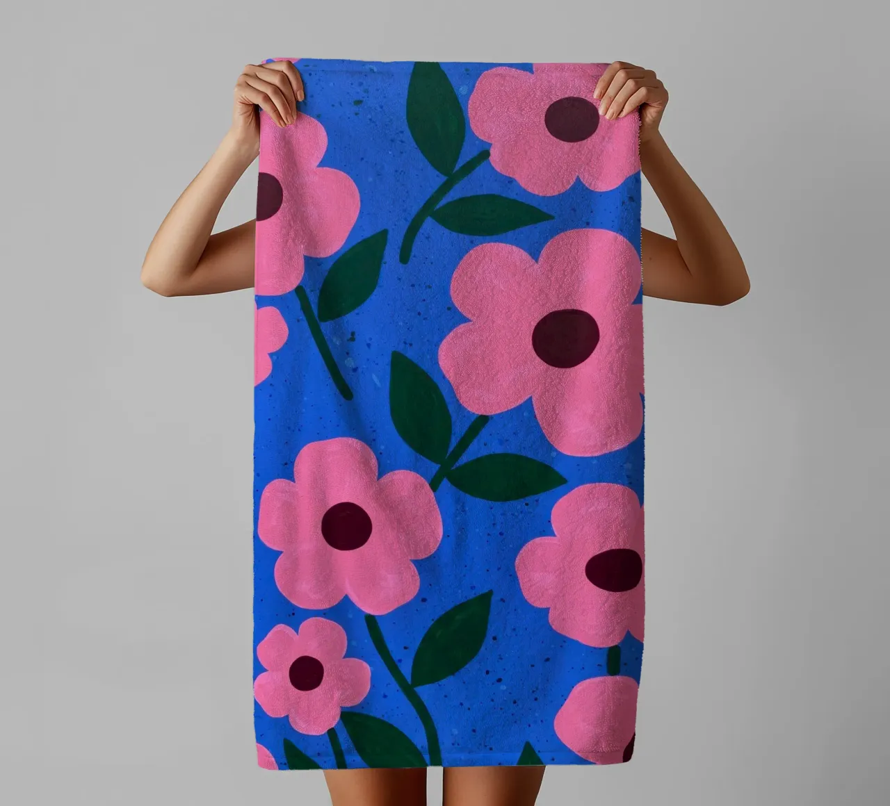 Pink Petal Pattern towel by Lune Dreams