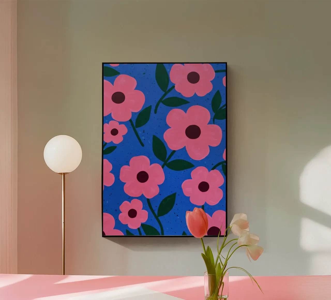 Pink Petal Pattern acryl van Lune Dreams