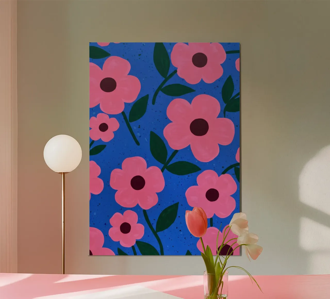 Pink Petal Pattern poster da Lune Dreams