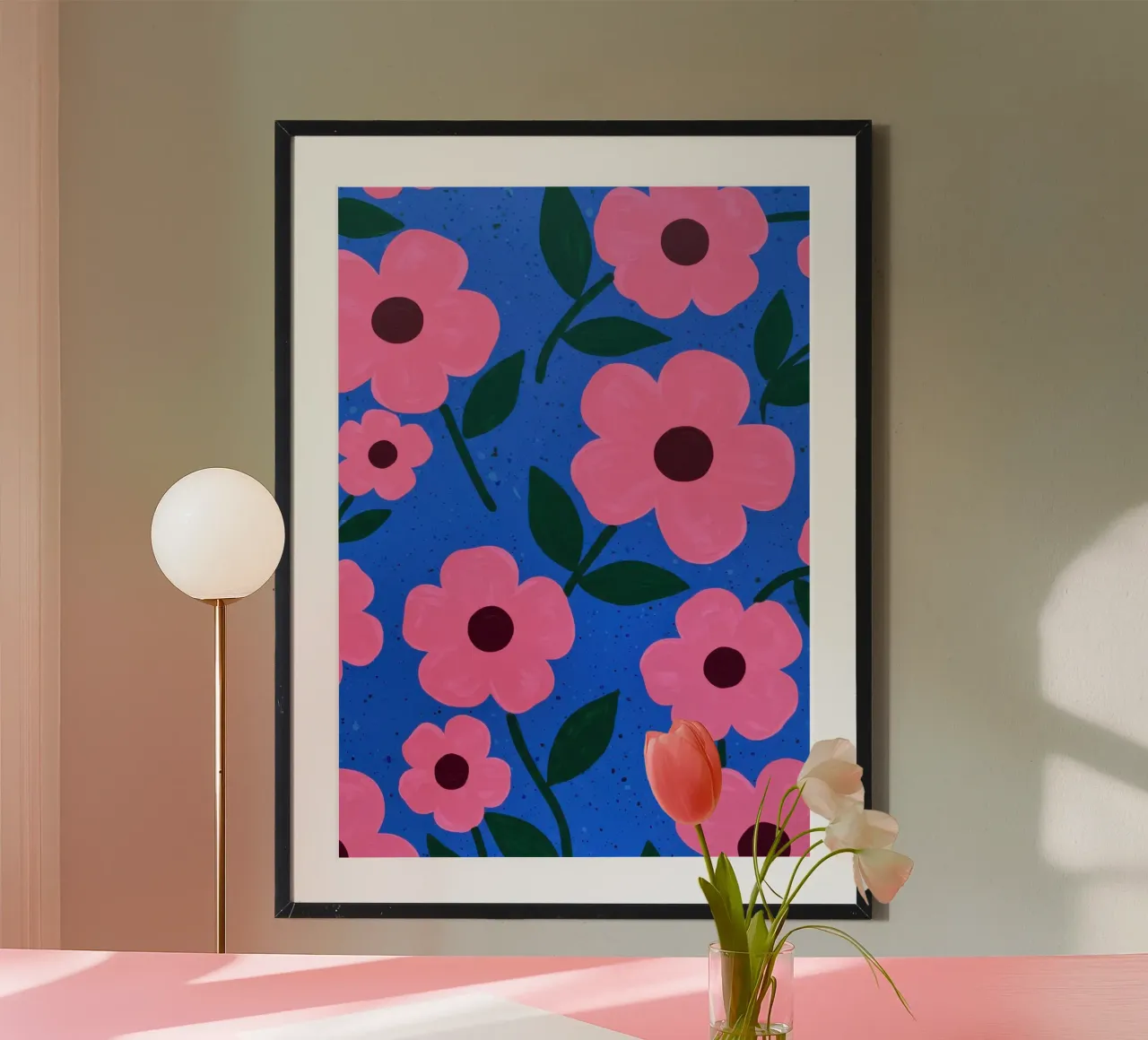 Pink Petal Pattern poster da Lune Dreams