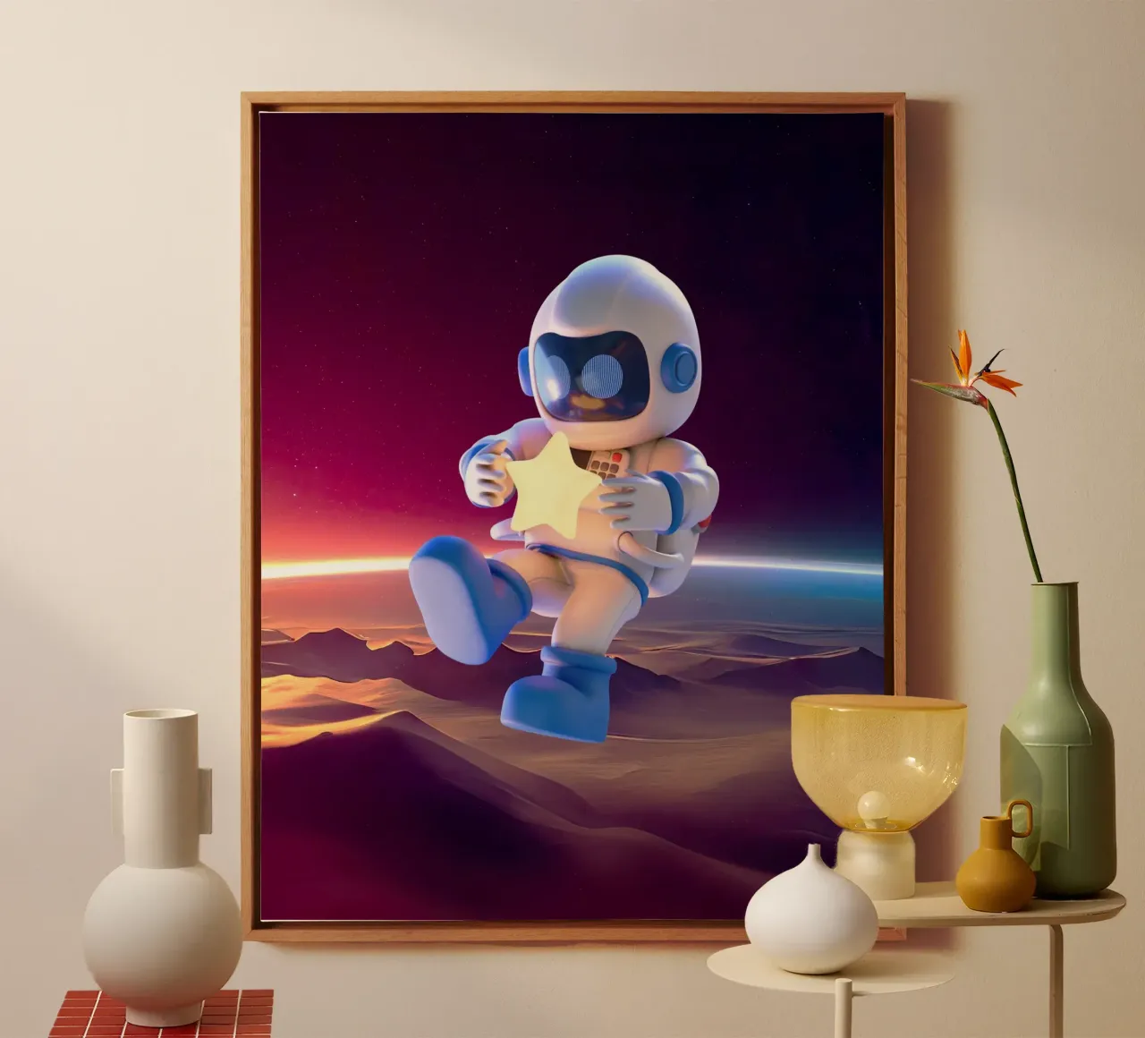 astronaut space tela con Cornice a cassetta da Creaton