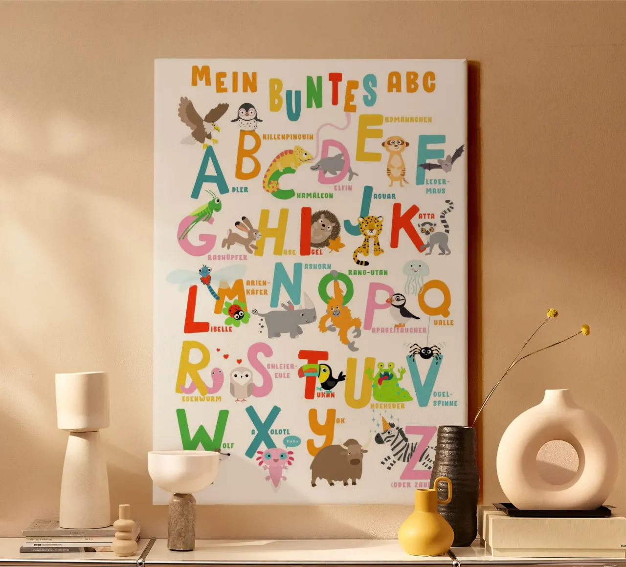 Il mio ABC colorato - Alfabeto degli animali (tedesco) tela con Cornice a cassetta da muench benjamin