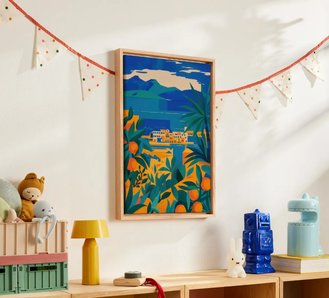 Citruskust Vista canvas met Baklijst van Monuments Fire