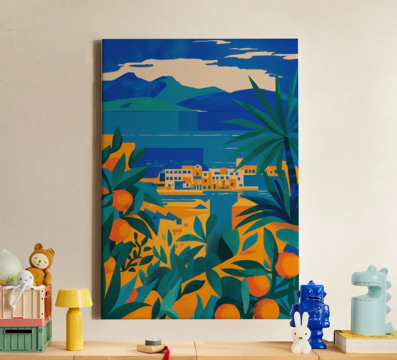 Citruskust Vista canvas met Baklijst van Monuments Fire