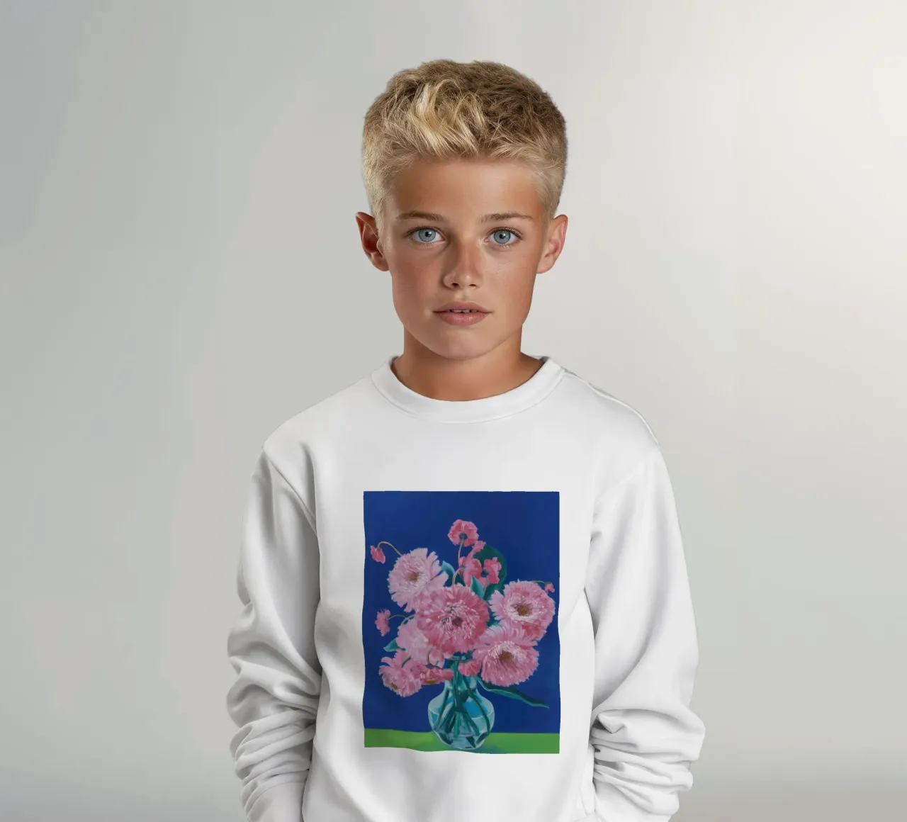 Dalie rosa polverose felpa bambino da Arcane Lines