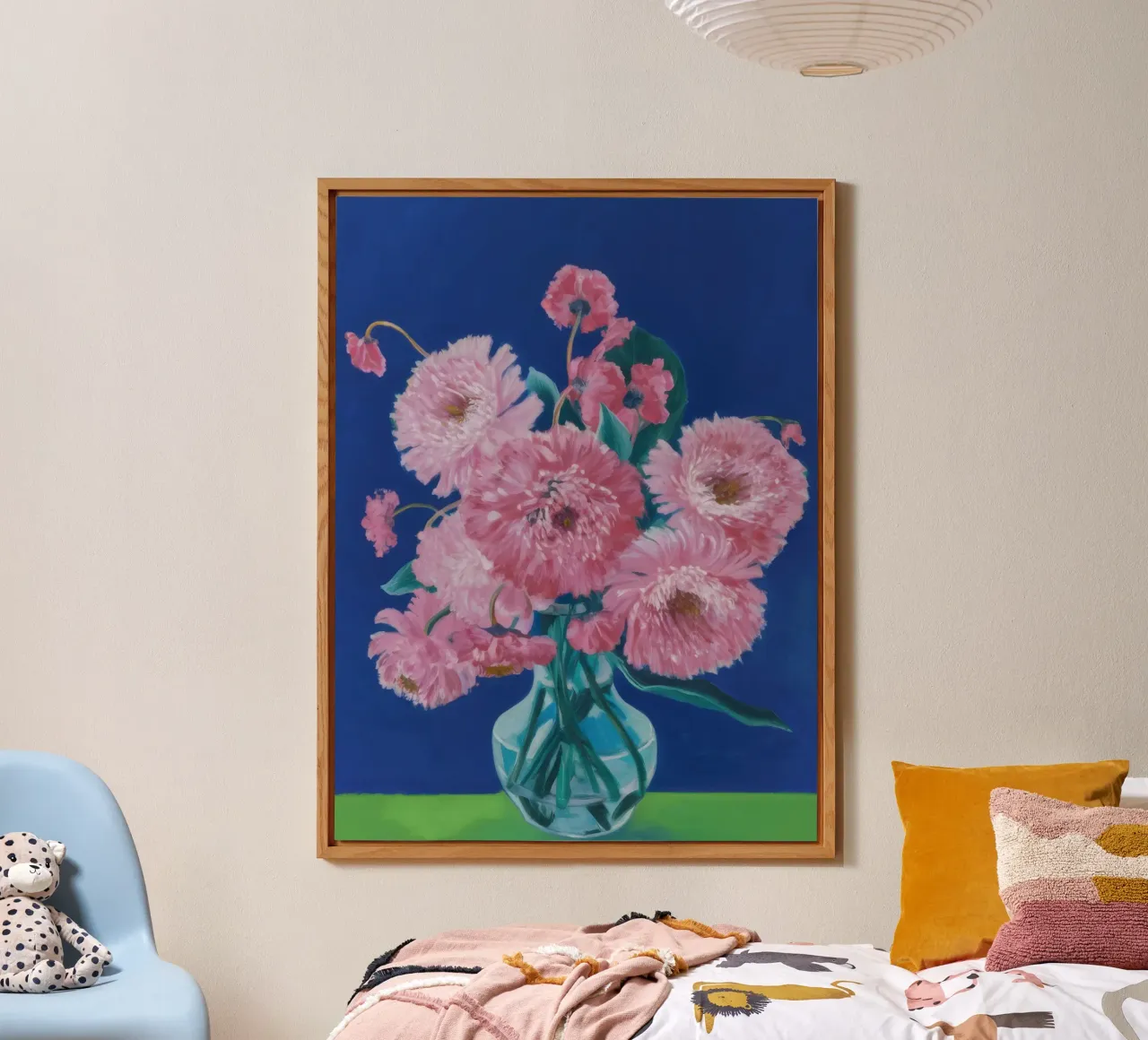 Dalie rosa polverose alluminio dibond da Arcane Lines